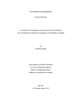 Essai sur l'enseignement explicite Essai sur l'enseignement explicite
